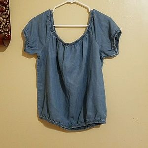 Express light denim blouse